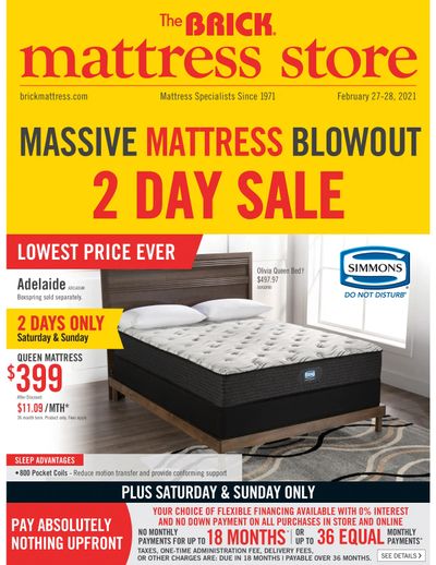 The Brick Mattress Store Flyer February 23 to March 3