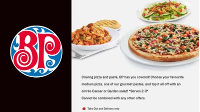 PIZZA, PASTA & SALAD MEAL DEAL at Boston Pizza