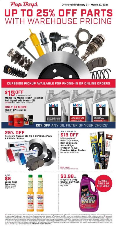 Pep Boys Weekly Ad Flyer February 21 to March 27