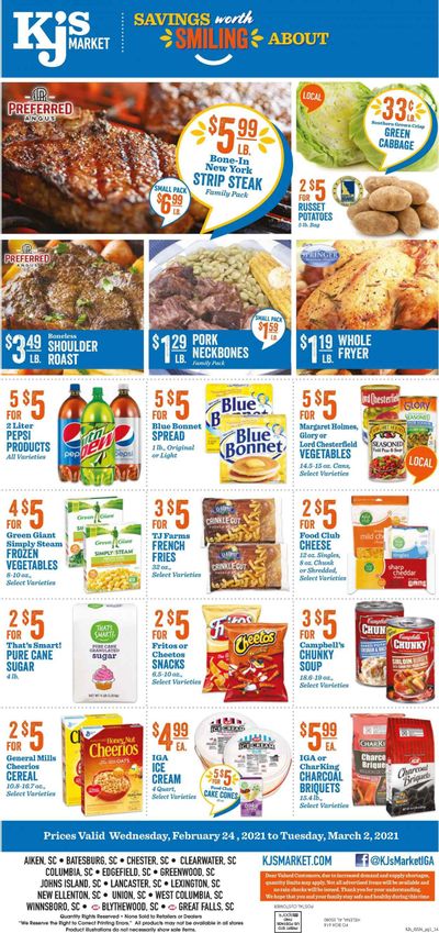 KJ´s Market (GA, SC) Weekly Ad Flyer February 24 to March 2