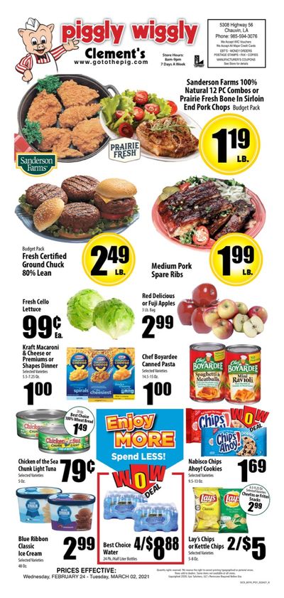 Piggly Wiggly (LA) Weekly Ad Flyer February 24 to March 2, 2021