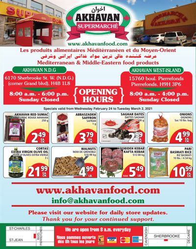 Akhavan Supermarche Flyer February 24 to March 2