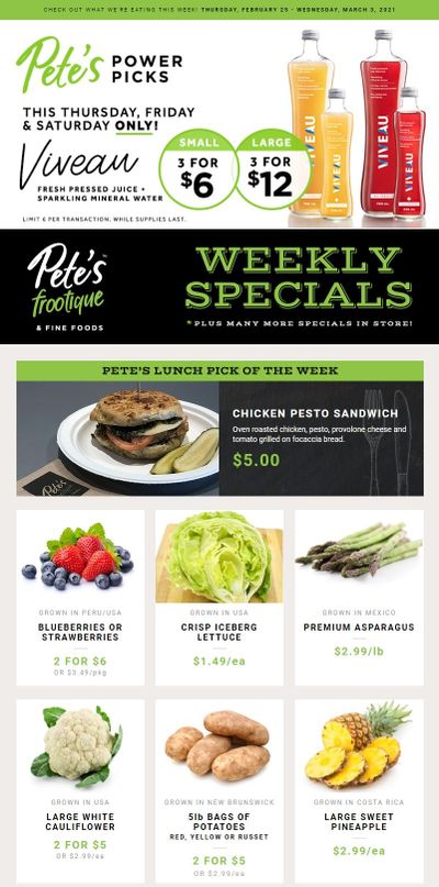 Pete's Fine Foods Flyer February 25 to March 3