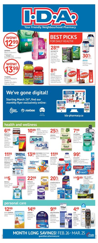 I.D.A. Pharmacy Flyer February 26 to March 25