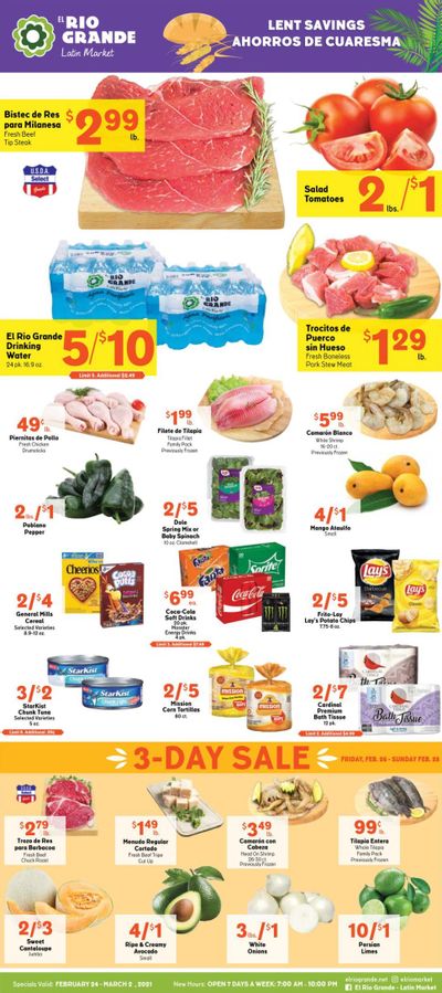 El Rio Grande (10, 21, 25, 30, 34, 53, 90) Weekly Ad Flyer February 24 to March 2