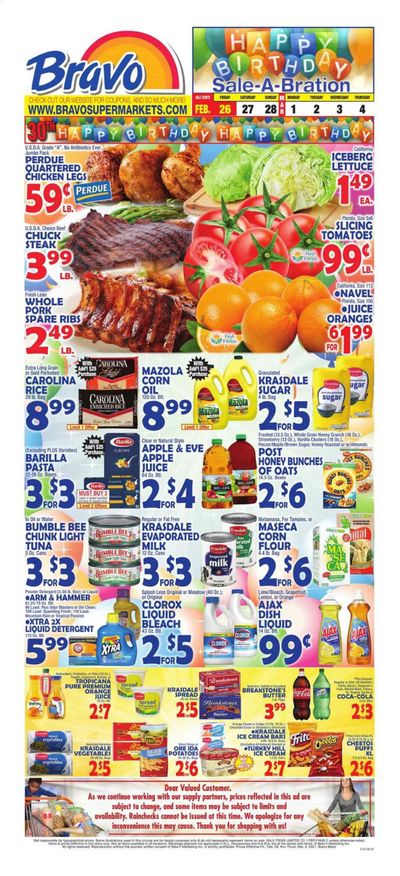 Bravo Supermarkets (CT, FL, MA, NJ, NY, PA, RI) Weekly Ad Flyer February 26 to March 4 Bravo Supermarkets (CT, FL, MA, NJ, NY, PA, RI) Weekly Ad Flyer February 26 to March 4