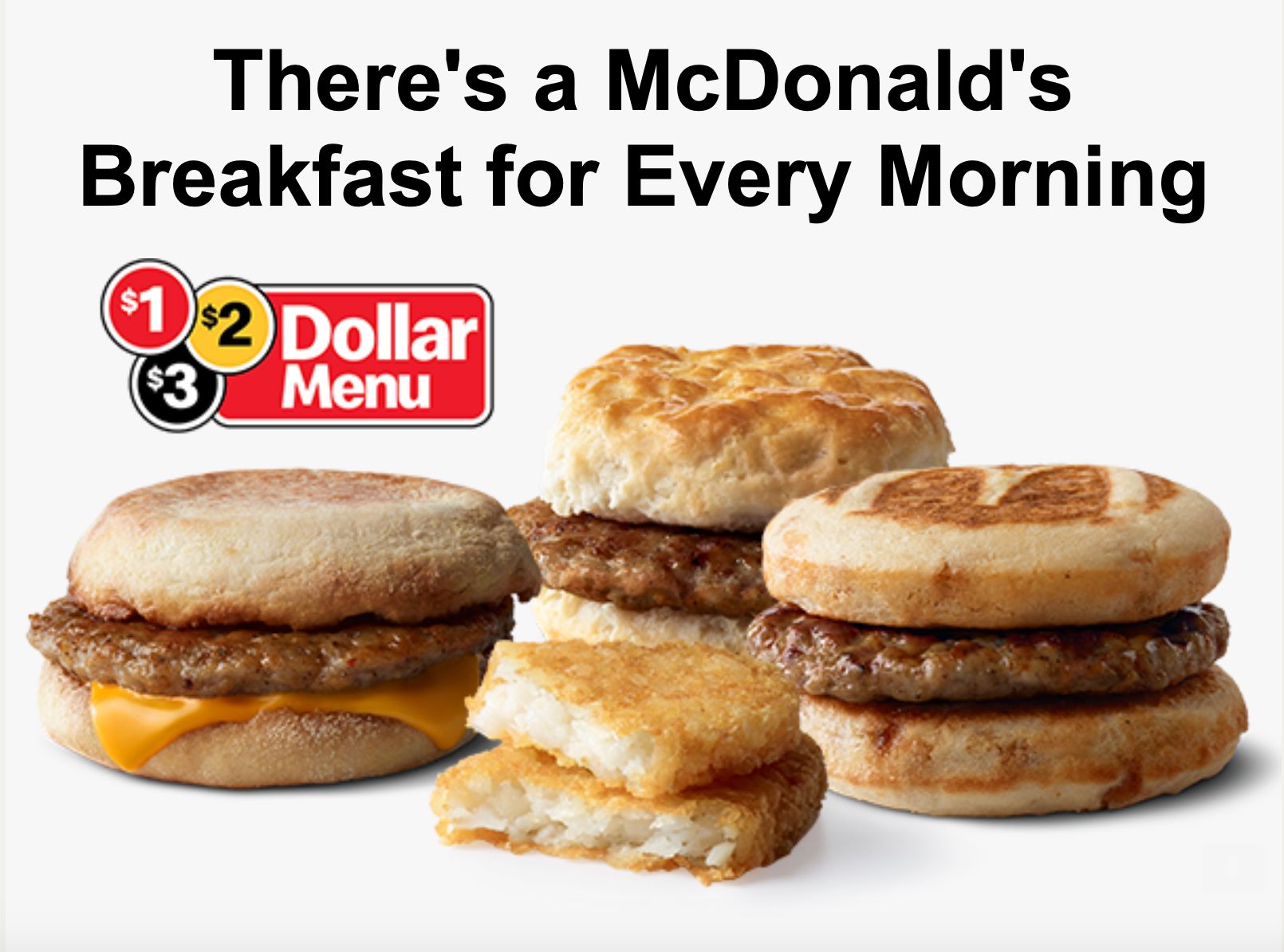 Save on Breakfast with the 1 2 3 Dollar Menu at McDonald's