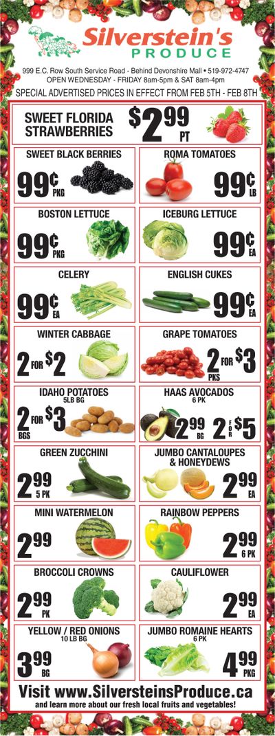 Silverstein's Produce Flyer February 5 to 8