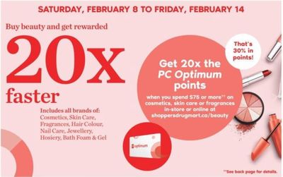 Shoppers Drug Mart Canada: 20x The PC Optimum Points When You Spend $75 On Cosmetics