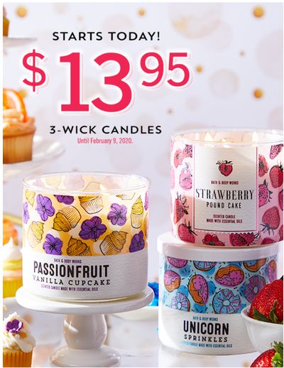Bath & Body Works Canada Deals: 3-Wick Candles for $13.95 + $10 off $40 Coupon + More