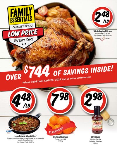 Freson Bros. Family Essentials Flyer February 26 to April 29