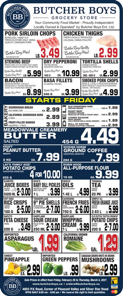Butcher Boys Grocery Store Flyer February 26 to March 4