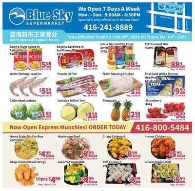 Blue Sky Supermarket (North York) Flyer February 26 to March 4