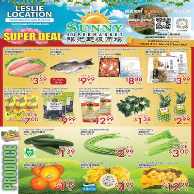 Sunny Supermarket (Leslie) Flyer February 26 to March 4