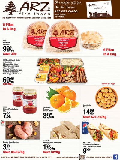 Arz Fine Foods Flyer February 26 to March 4
