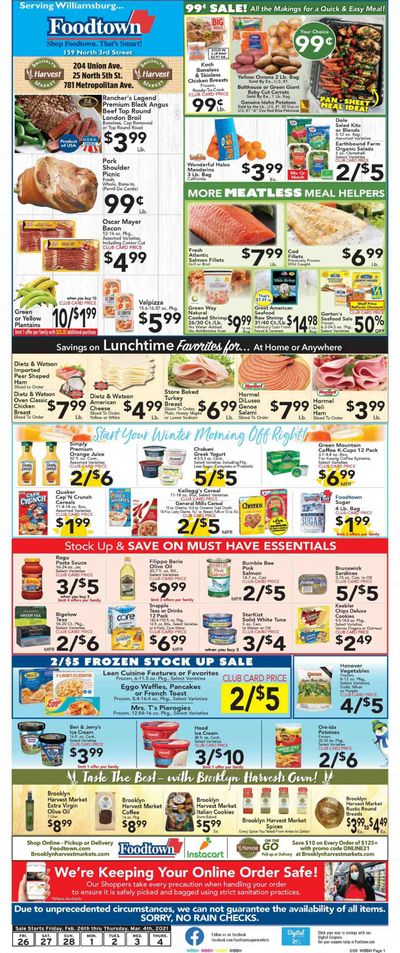 Foodtown (NJ, NY, PA) Weekly Ad Flyer February 26 to March 4