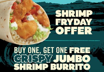 February 26 Only: Buy 1 Crispy Jumbo Shrimp Burrito and Get 1 for Free with at Del Taco (In-app Only)