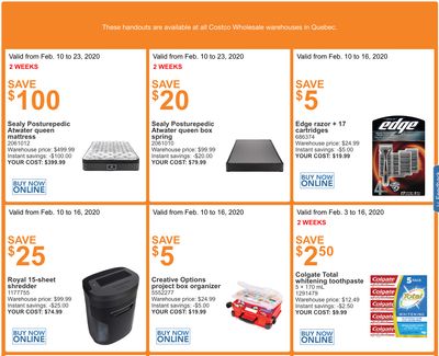 Costco Canada More Savings Weekly Coupons/Flyers for: Quebec, February 10 – 16