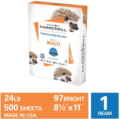 Hammermill Printer Paper, Premium Ink & Laser Copy Paper, 24lb, 8.5x11, Letter, 97 Bright 1 Pack / 500 Sheets on Sale for $ 4.97 at Amazon Canada