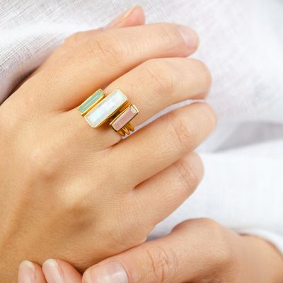 Custom Birthstone Ring Set from $45.65 at Etsy Canada 