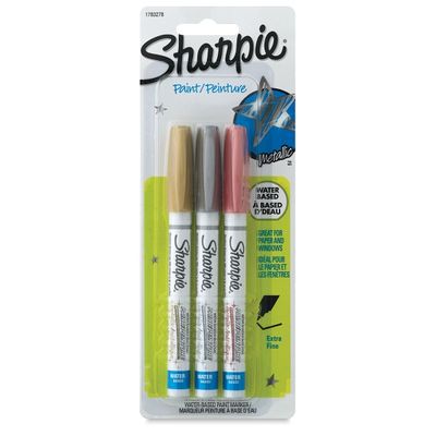 Sharpie PAINT Marker Paint, Water-Base Marker Extra Fine, 3-Carded, Metallic Assorted on Sale for $ 3.47 (Save $ 6.21) at Amazon Canada
