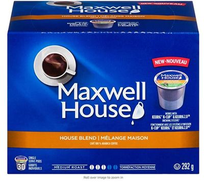 Maxwell House House Blend Coffee Keurig K-Cup Pods, 30 Pods For $14.56 At Amazon Canada