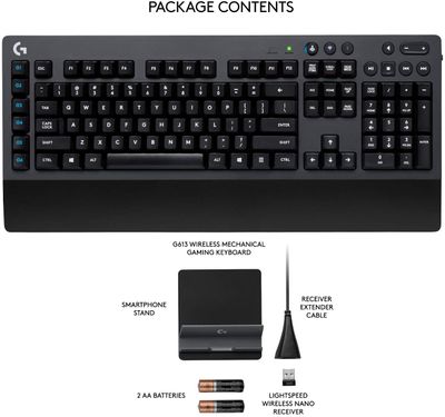 Logitech G613 LIGHTSPEED Wireless Mechanical Gaming Keyboard, Multihost 2.4 GHz Plus Bluetooth Connectivity, Carbon on Sale for $ 118.99 (Save $ 41.00) at Amazon Canada