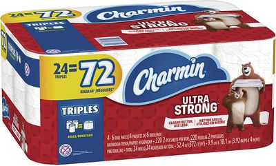 Charmin Ultra Strong Toilet Paper, 24 Triple Rolls (Equal to 72 Regular Rolls) On Sale for $ 16.79 ( Save $ 2.67 ) at Amazon Canada Charmin Ultra Strong Toilet Paper, 24 Triple Rolls (Equal to 72 Regular Rolls) On Sale for $ 16.79 ( Save $ 2.67 ) at Amazon Canada