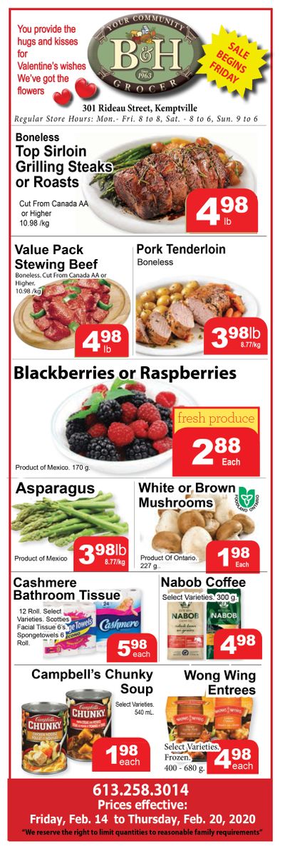 B&H Your Community Grocer Flyer February 14 to 20