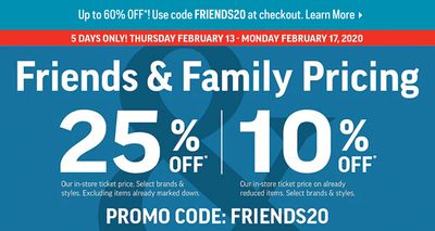 Sport Chek Canada Friends & Family Pricing: Save up to 60% Off Ticket Price with Coupon Code