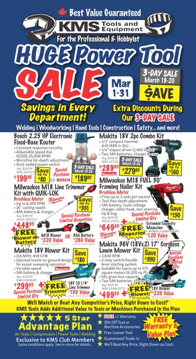 KMS Tools and Equipment Flyer March 1 to 31