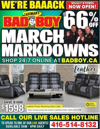 Lastman's Bad Boy Superstore Flyer March 1 to 18