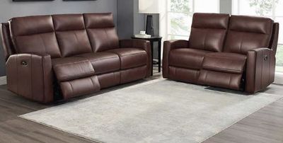 Capprio Top-grain Leather Power Reclining Sofa and Loveseat For $3499.99 At Walmart Canada