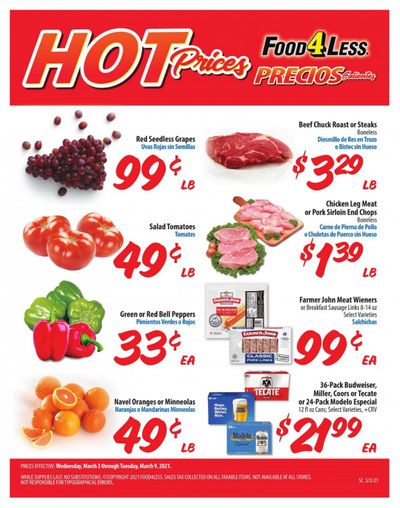 Food 4 Less (IN) Weekly Ad Flyer March 3 to March 9