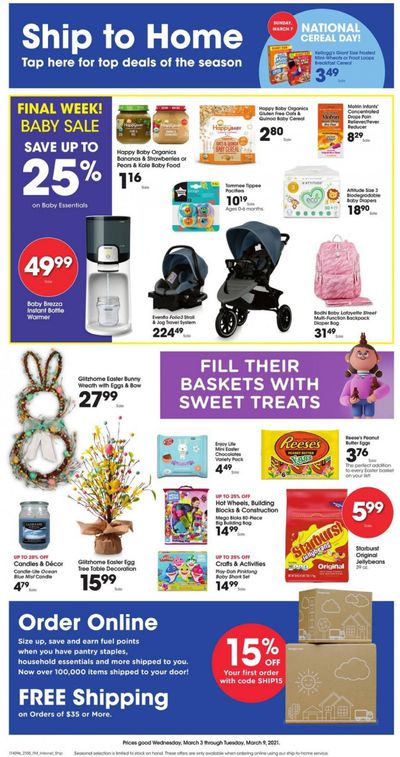 Baker's Weekly Ad Flyer March 3 to March 9