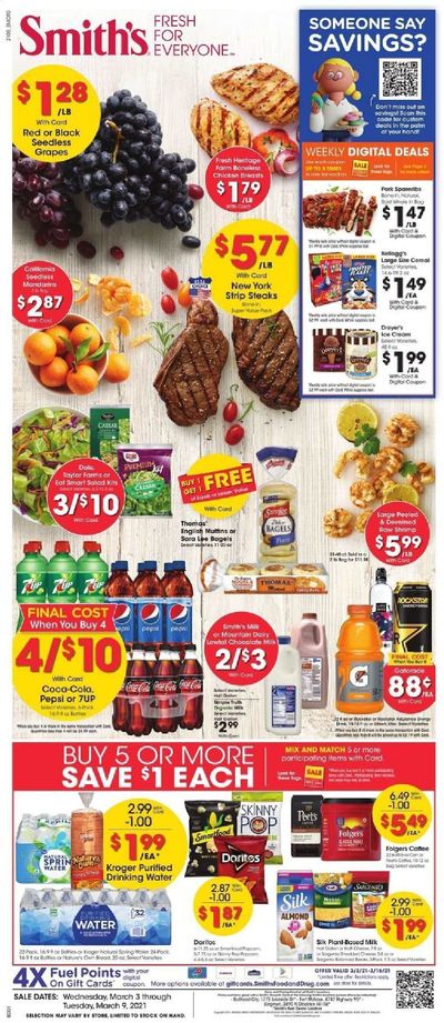Smith's (AZ, ID, MT, NM, NV, UT, WY) Weekly Ad Flyer March 3 to March 9