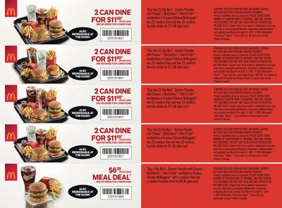 McDonald's Canada Coupons (NF) Valid from March 8 to April 11