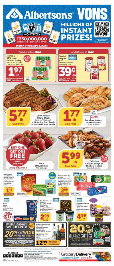 Vons (CA, NV) Weekly Ad Flyer March 3 to March 9
