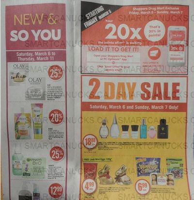 Shoppers Drug Mart Canada: 20x The PC Optimum Points Loadble Offer March 5th – 7th