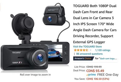 Amazon Canada Deals: Save 53% on Dual Dash Cam Front & Rear + 22% on LED Floor Lamp + 32% on LED Garage Lights + More Offers