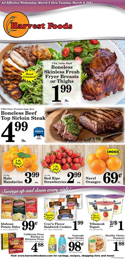 Harvest Foods Weekly Ad Flyer March 3 to March 9, 2021