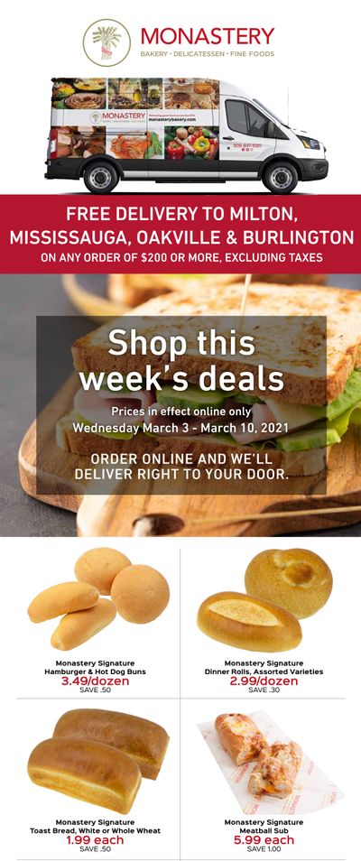Monastery Bakery Flyer March 3 to 10
