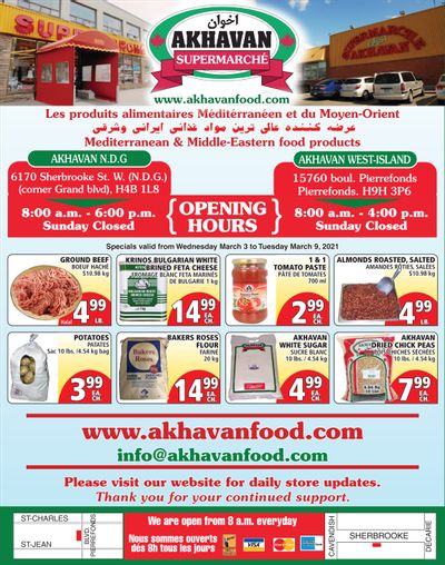 Akhavan Supermarche Flyer March 3 to 9