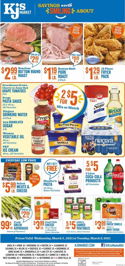 KJ´s Market (GA, SC) Weekly Ad Flyer March 3 to March 9