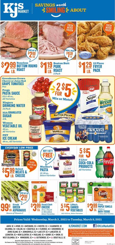 KJ´s Market (GA, SC) Weekly Ad Flyer March 3 to March 9 KJ´s Market (GA, SC) Weekly Ad Flyer March 3 to March 9