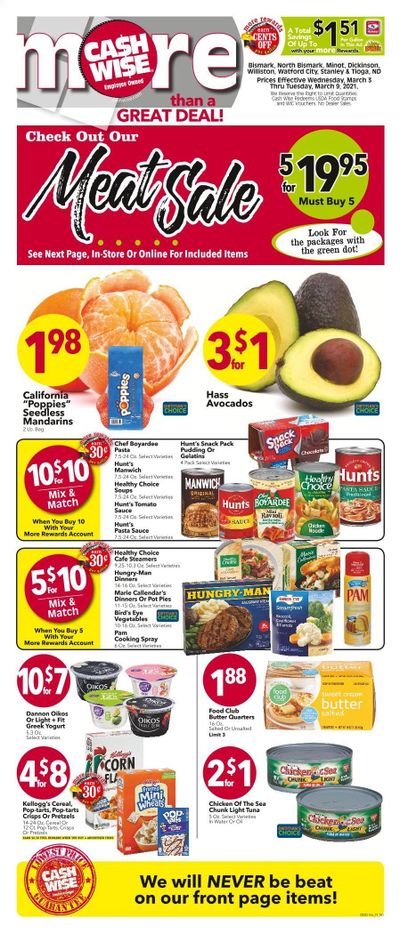 Cash Wise (MN, ND) Weekly Ad Flyer March 3 to March 9