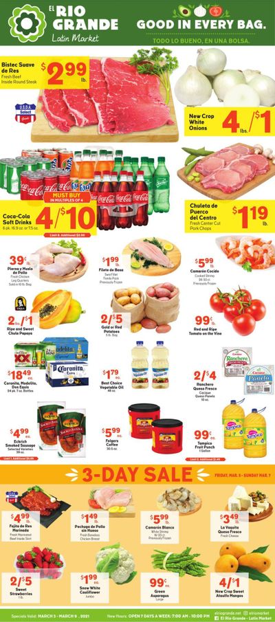 El Rio Grande (10, 21, 25, 30, 34, 53, 90) Weekly Ad Flyer March 3 to March 9