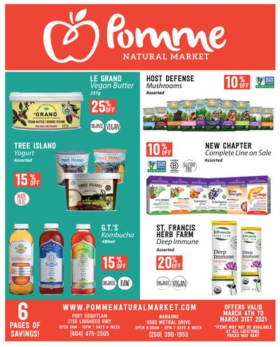 Pomme Natural Market Monthly Flyer March 4 to 31