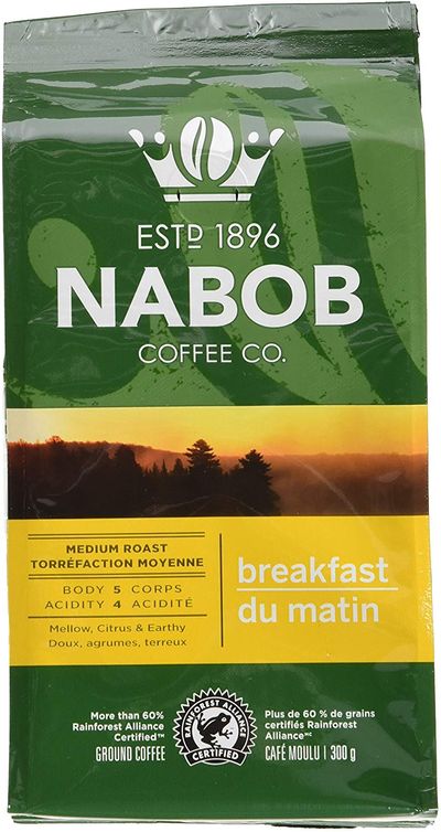 Nabob Breakfast Blend Ground Coffee, 300g (Pack of 6) on Sale for $ 29.88 (Save $ 6.12) at Amazon Canada