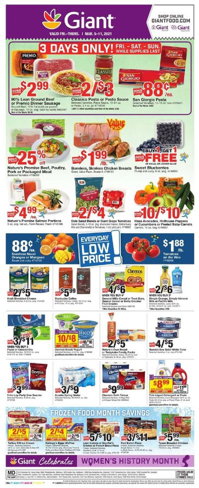 Giant Food Weekly Ad Flyer March 5 to March 11